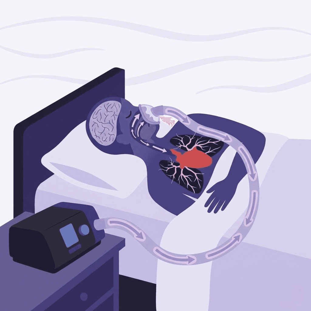 Couple sleeping comfortably with CPAP therapy