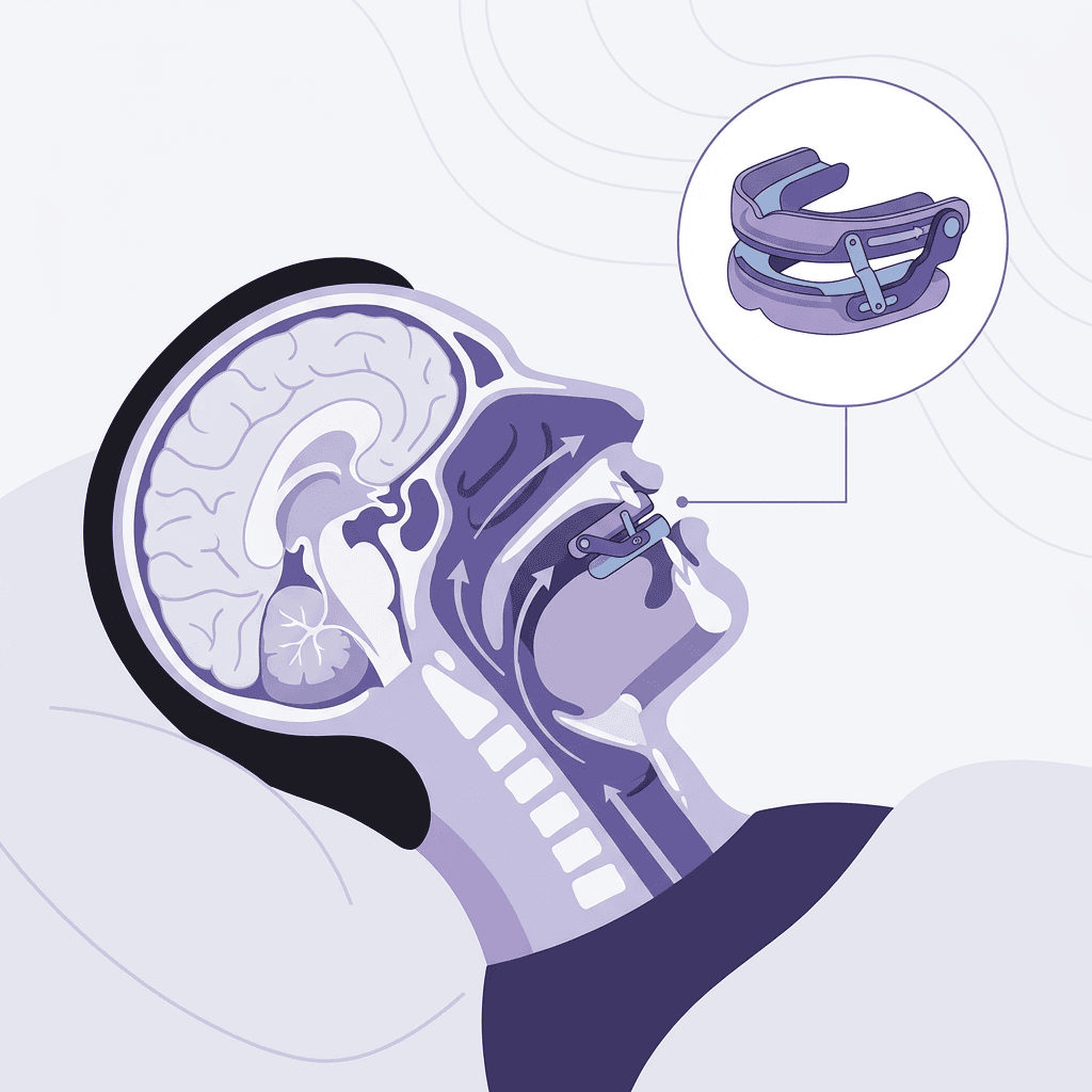 Side view of a mandibular advancement device